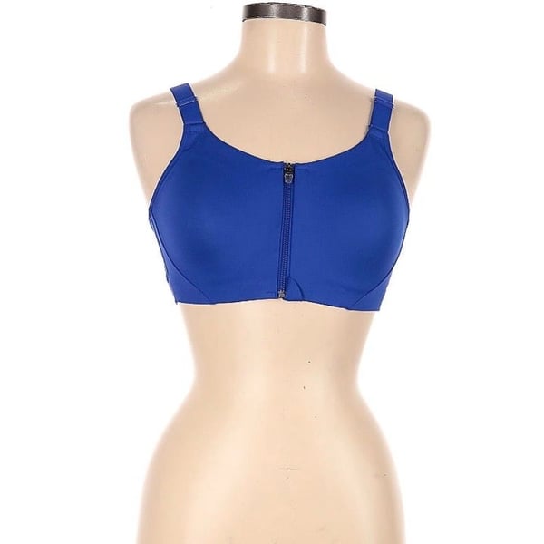 All In Motion Zip-Front Sports Bra Size 36B Blue High Support