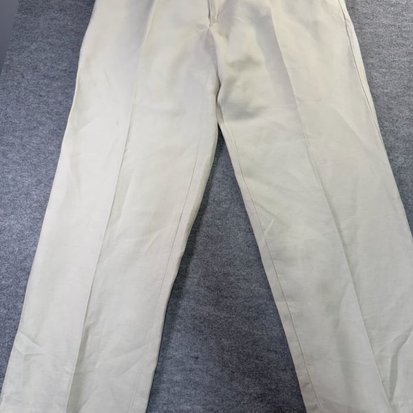 Tommy Bahama Linen Blend Trousers Size 38 Ivory Casual Slacks