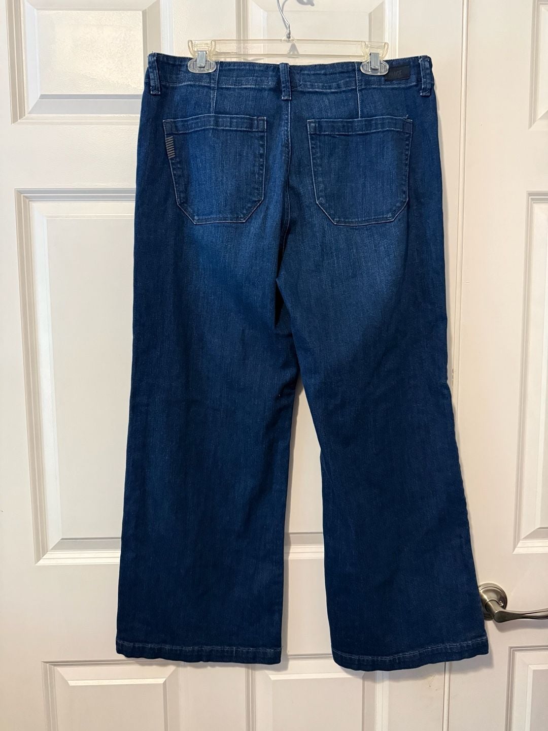 Paige Carly Tie High Waist Ankle Wide Leg Jeans Blue Denim 6