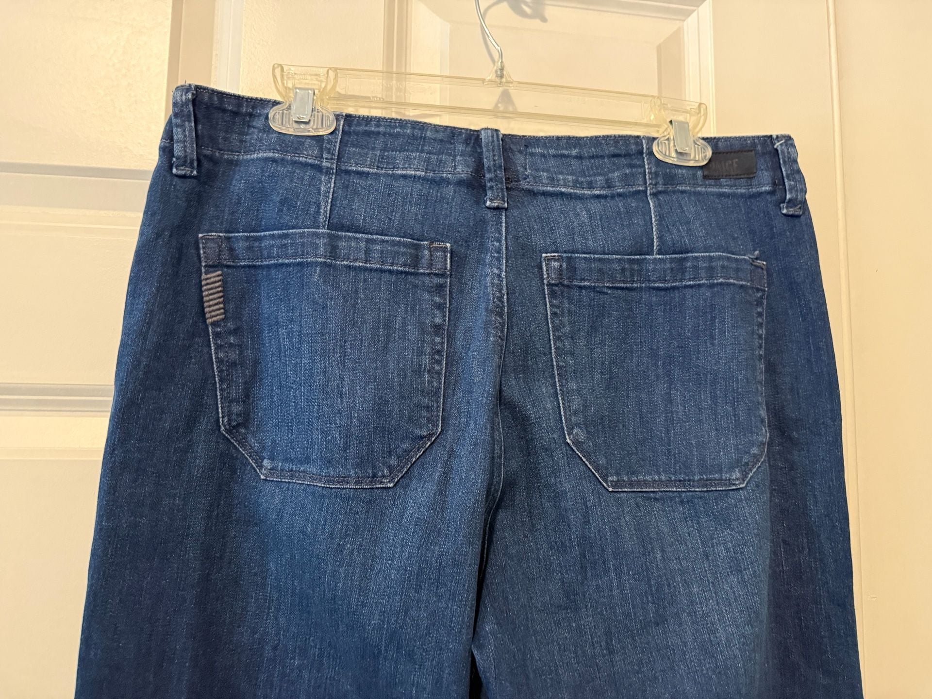 Paige Carly Tie High Waist Ankle Wide Leg Jeans Blue Denim 7