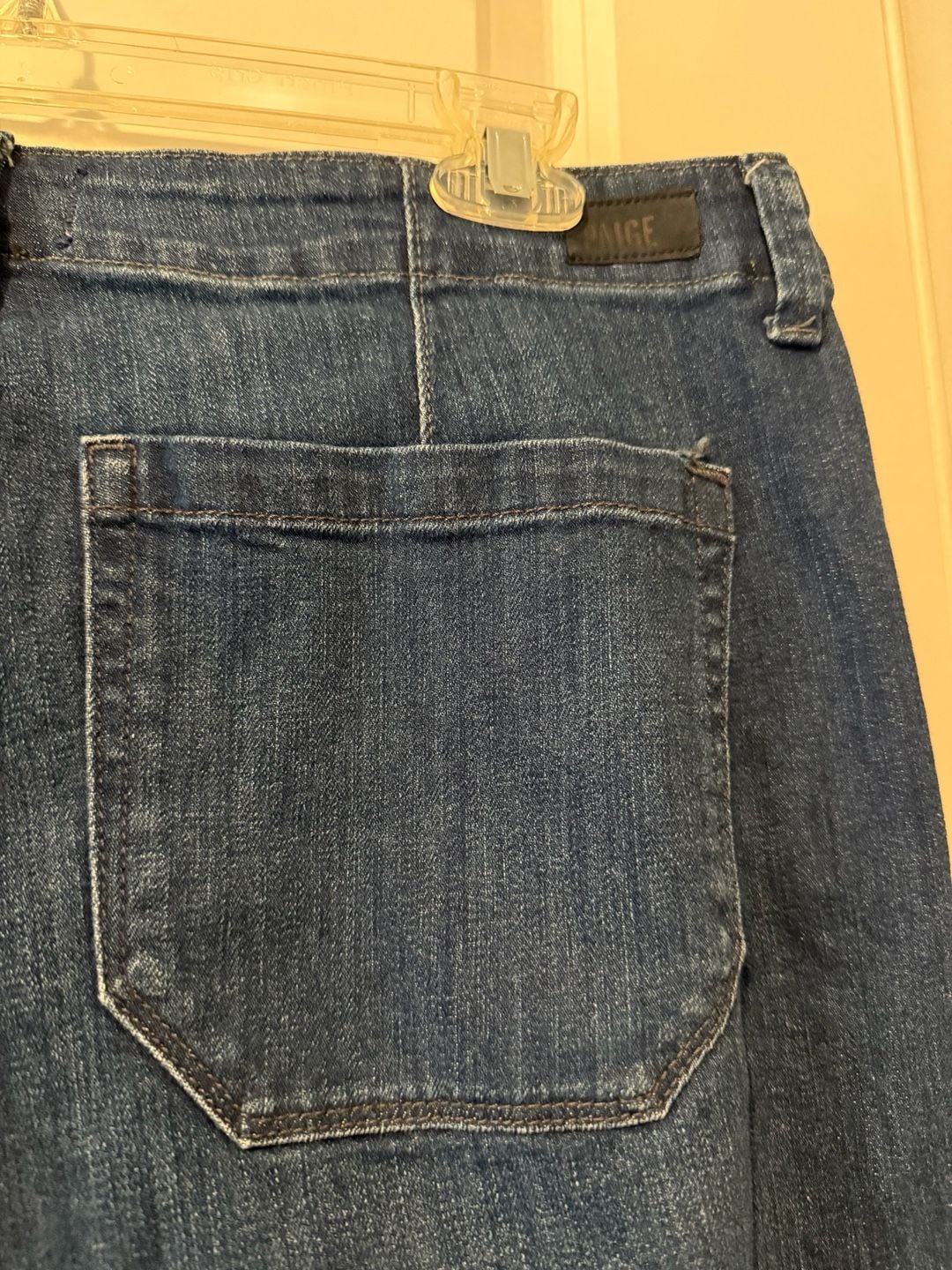 Paige Carly Tie High Waist Ankle Wide Leg Jeans Blue Denim 8