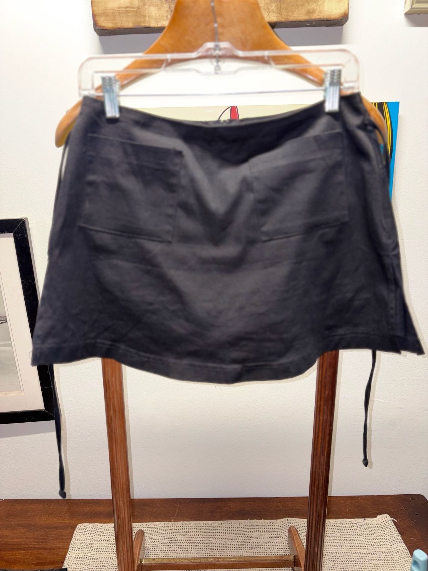 Rave Stretch Mini Skirt Size M Black Pocket Y2K 2
