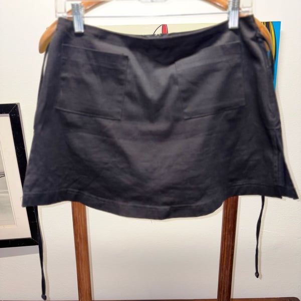 Rave Stretch Mini Skirt Size M Black Pocket Y2K
