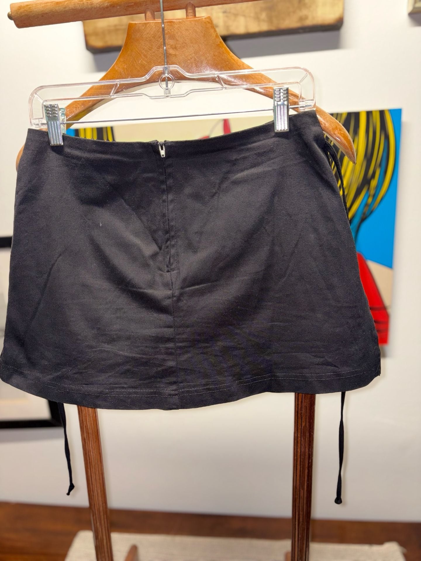 Rave Stretch Mini Skirt Size M Black Pocket Y2K 4