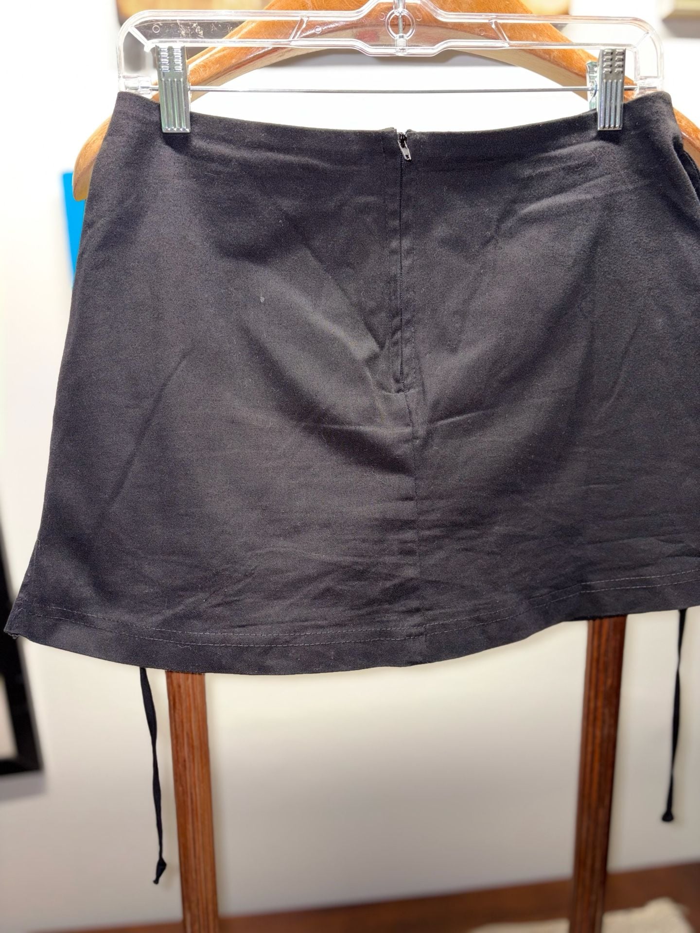 Rave Stretch Mini Skirt Size M Black Pocket Y2K 9