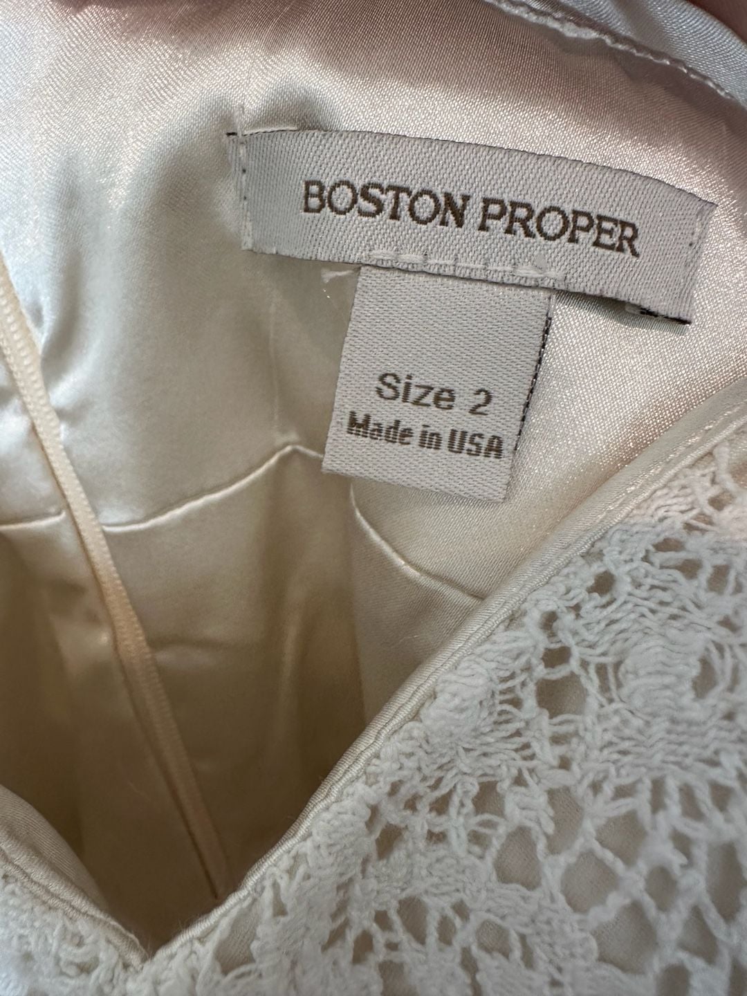 Boston Proper Lace Dress Size 2 White Cocktail Bodycon Sweetheart 3