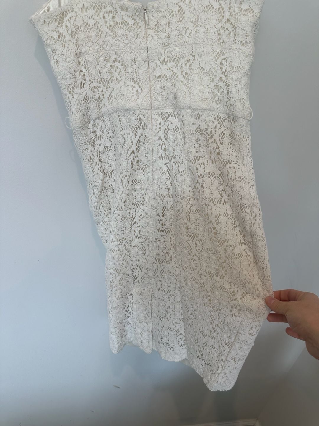 Boston Proper Lace Dress Size 2 White Cocktail Bodycon Sweetheart 6