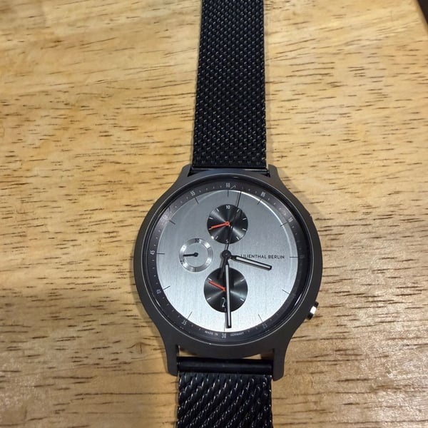 Lilienthal Berlin Chronograph Watch Anthracite Matte Mesh Band