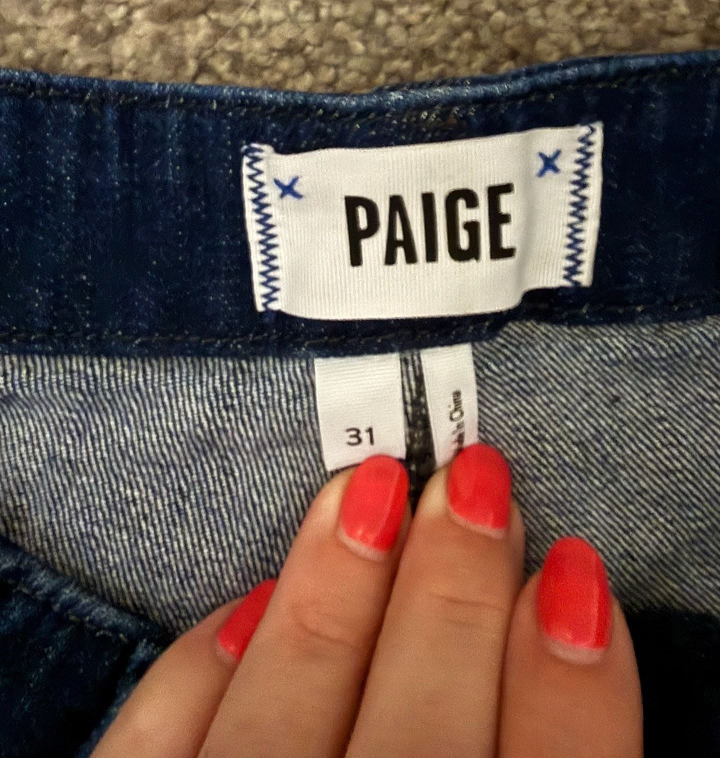 Paige Carly Tie High Waist Ankle Wide Leg Jeans Blue Denim 13