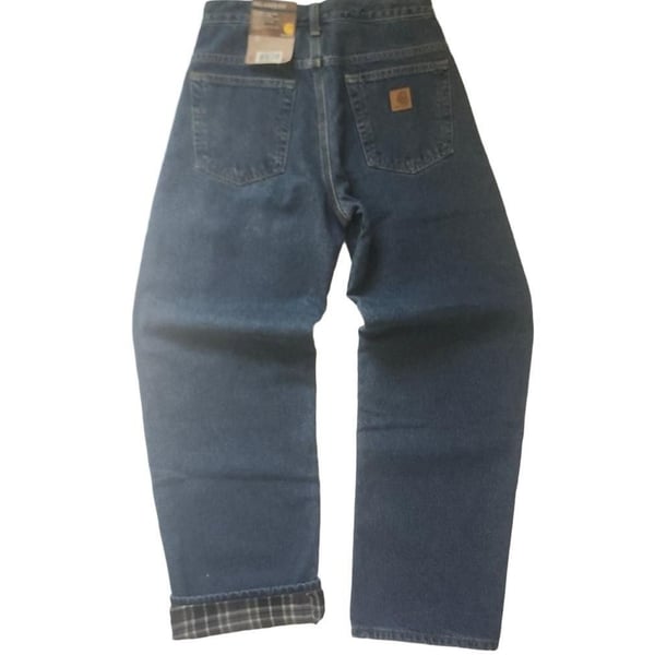 Carhartt Relaxed Fit Flannel Lined Jeans Size 28X30 Blue Straight