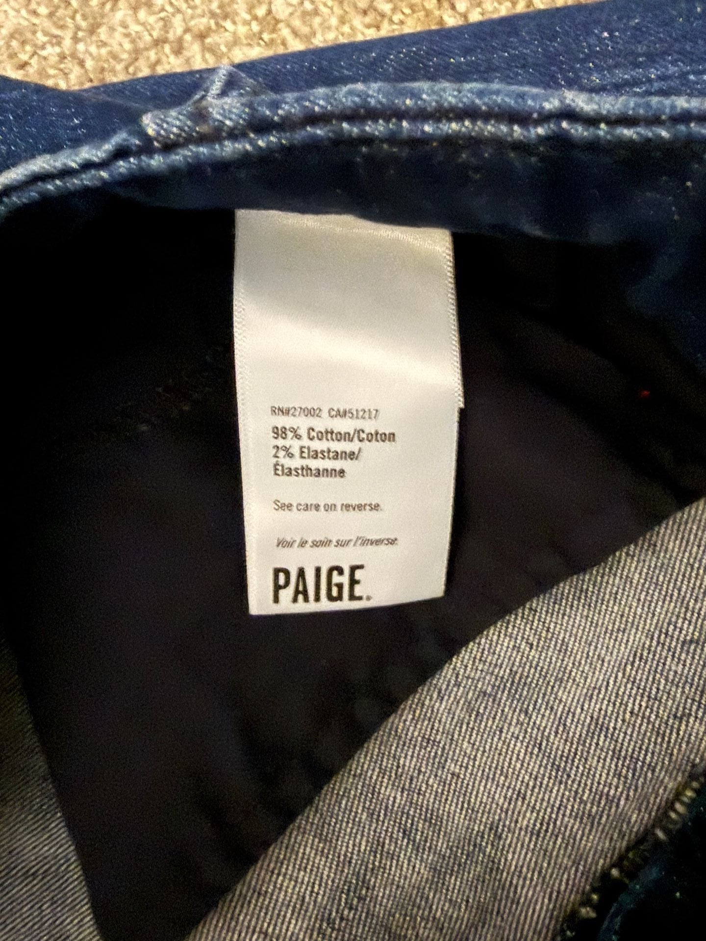 Paige Carly Tie High Waist Ankle Wide Leg Jeans Blue Denim 14