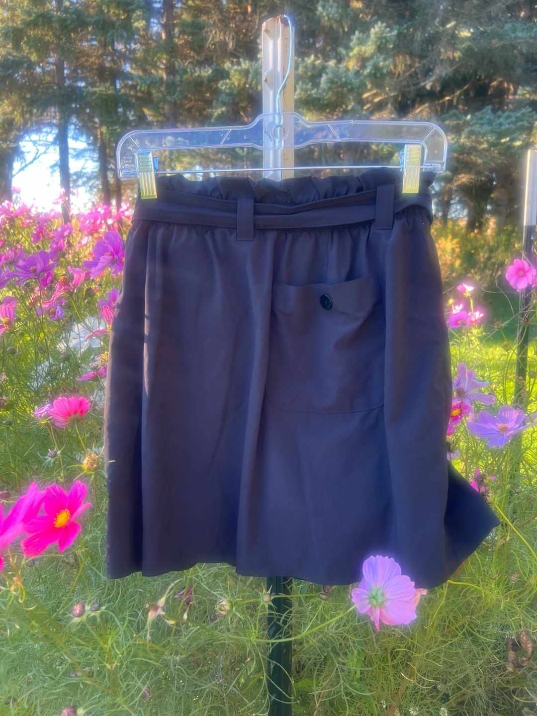 Athleta Skyline Skort Size 8 Black Tie Waist Pockets 3