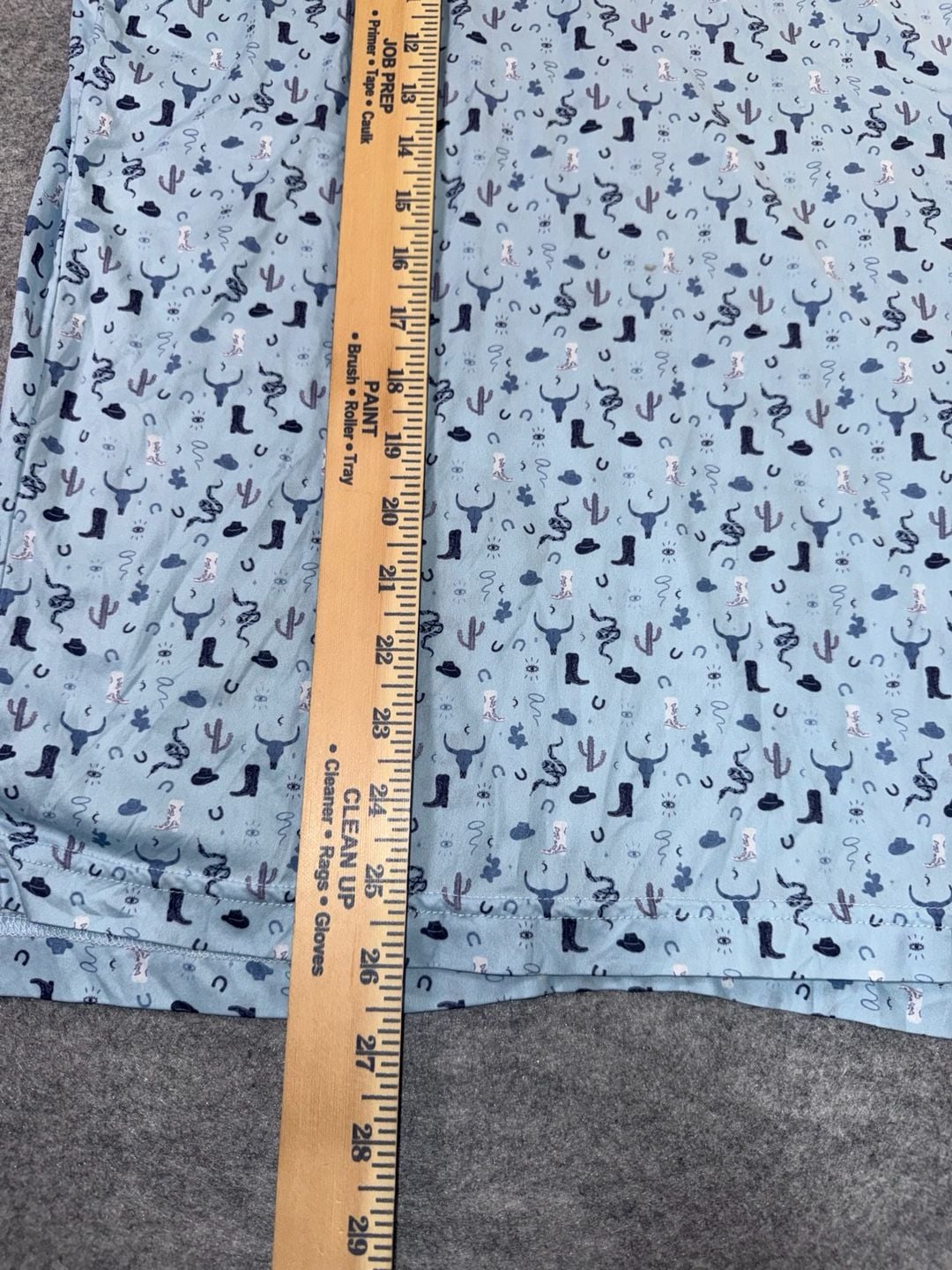 Straight Down Polo Size M Blue Western Print Performance Golf Shirt 8