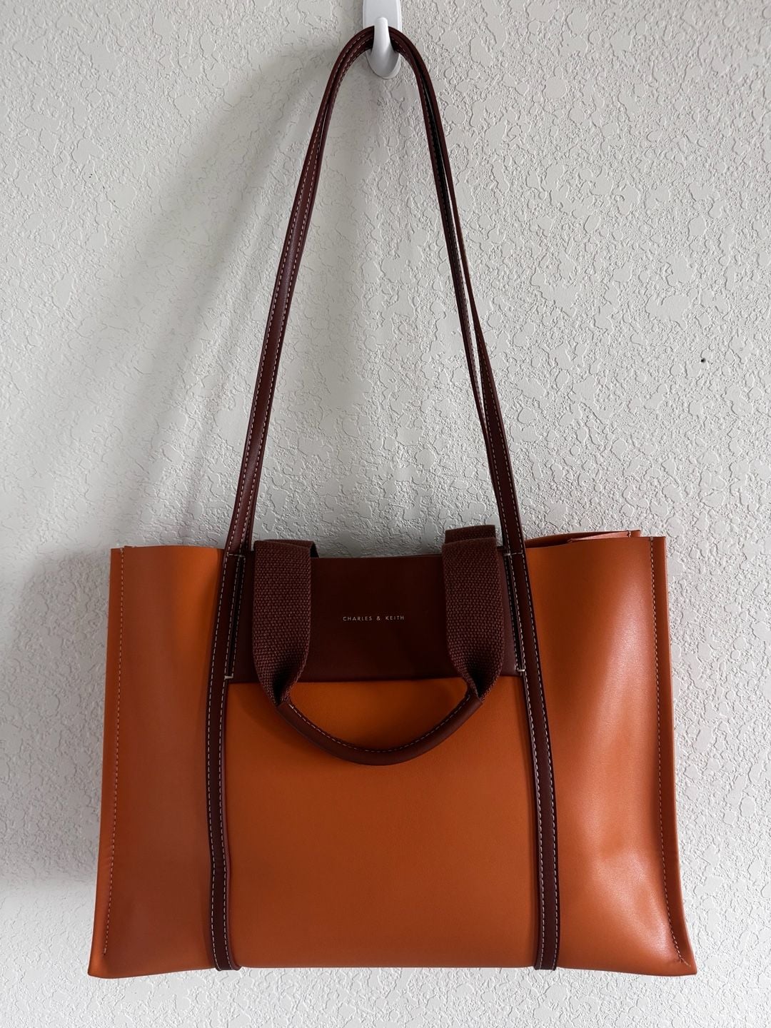 Charles & Keith Shalia Tote Bag Pumpkin Orange Brown 8