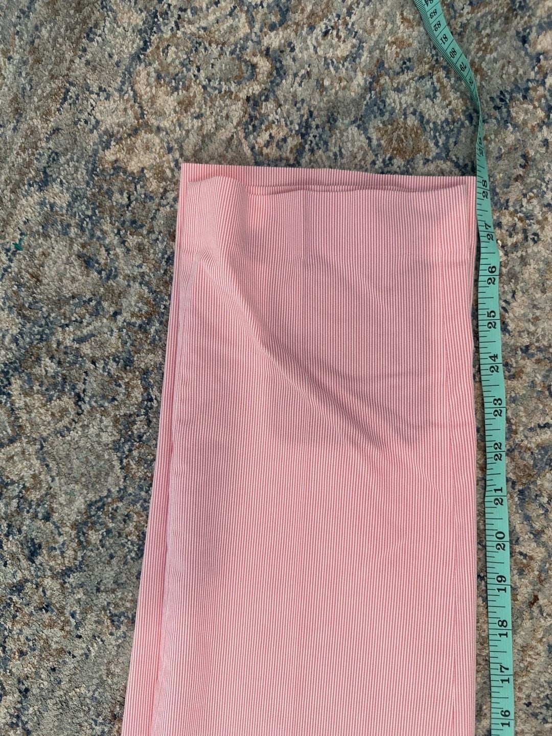 Express Slim Pants Size 29x30 Pink White Seersucker Stretch 7