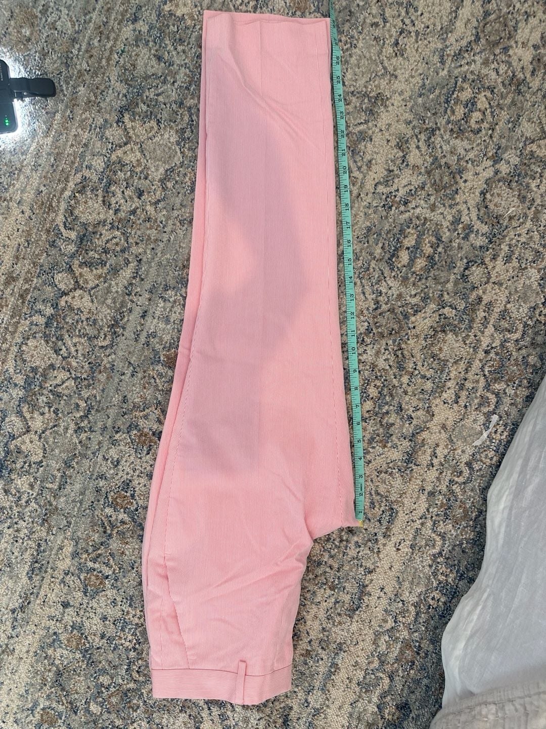 Express Slim Pants Size 29x30 Pink White Seersucker Stretch 8