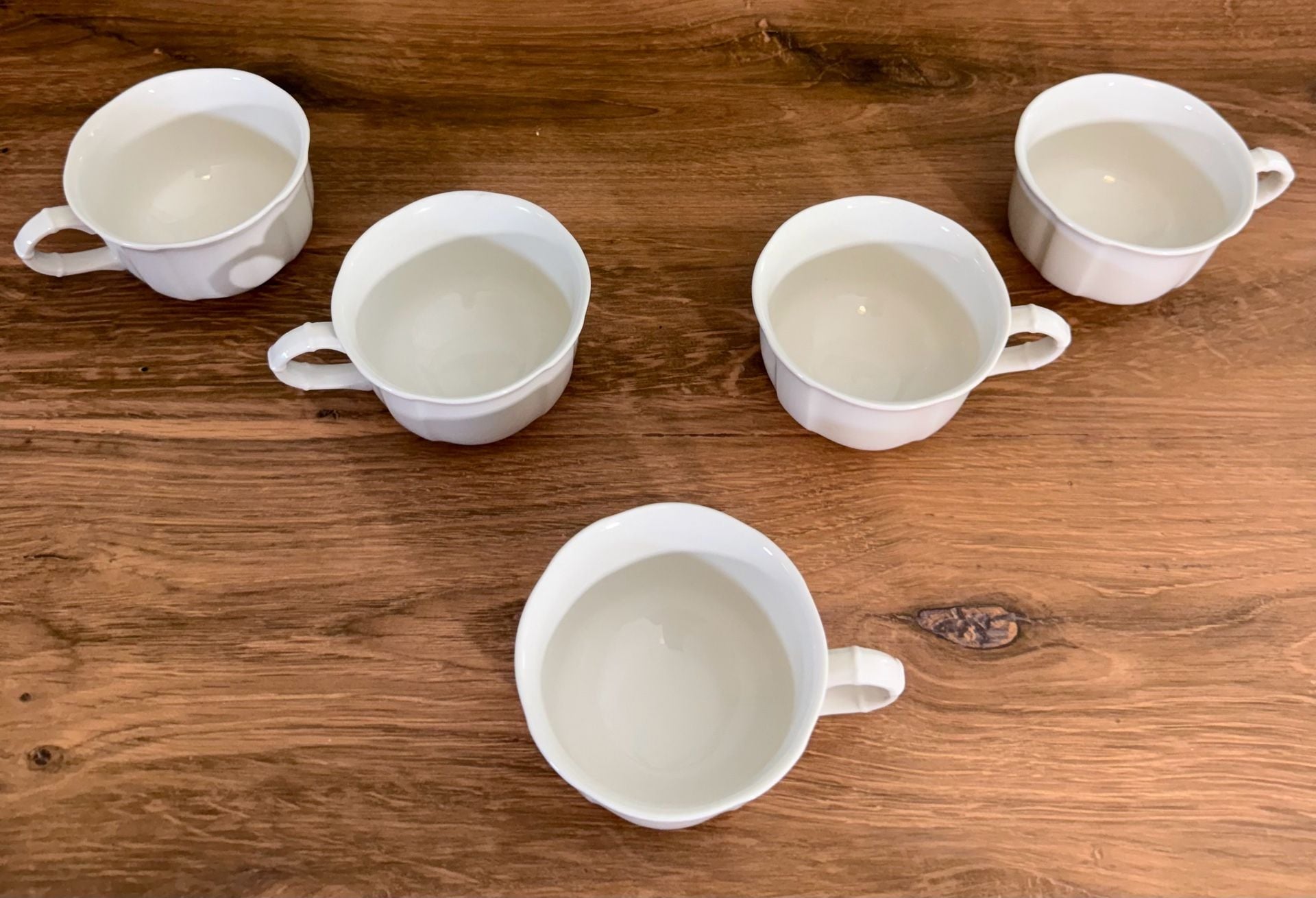 Villeroy & Boch Manoir White Scalloped Teacups Set Of 5 2
