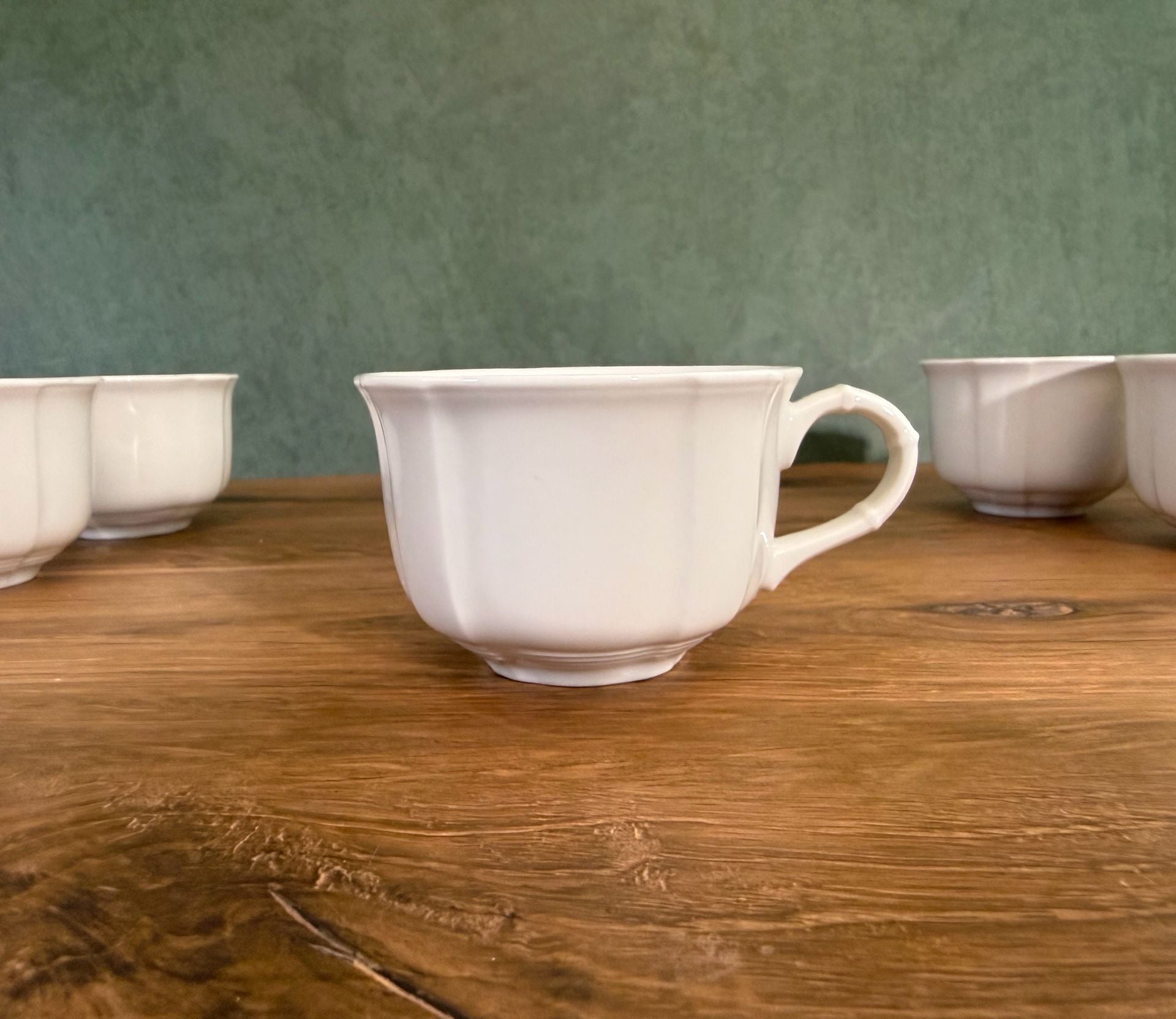 Villeroy & Boch Manoir White Scalloped Teacups Set Of 5 3