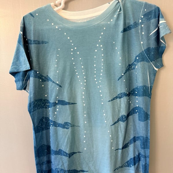 Disney Parks Pandora Avatar T Shirt Womens 2XL Blue Graphic All Over Print