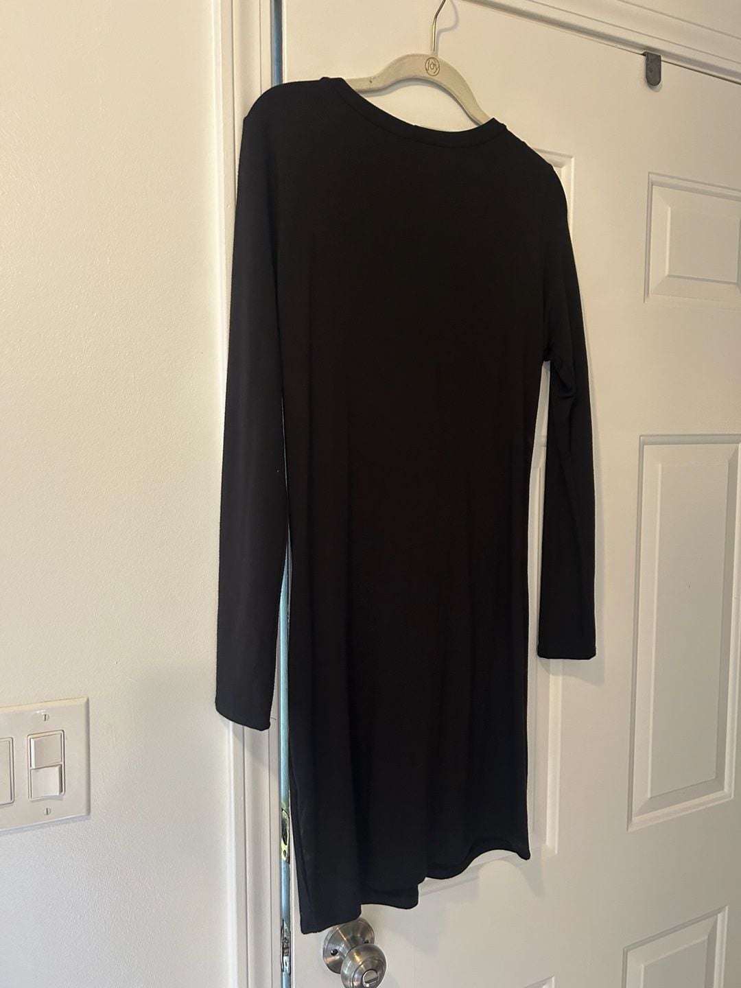 Six/Fifty Long Sleeve Front Knot Dress Size S Black 5