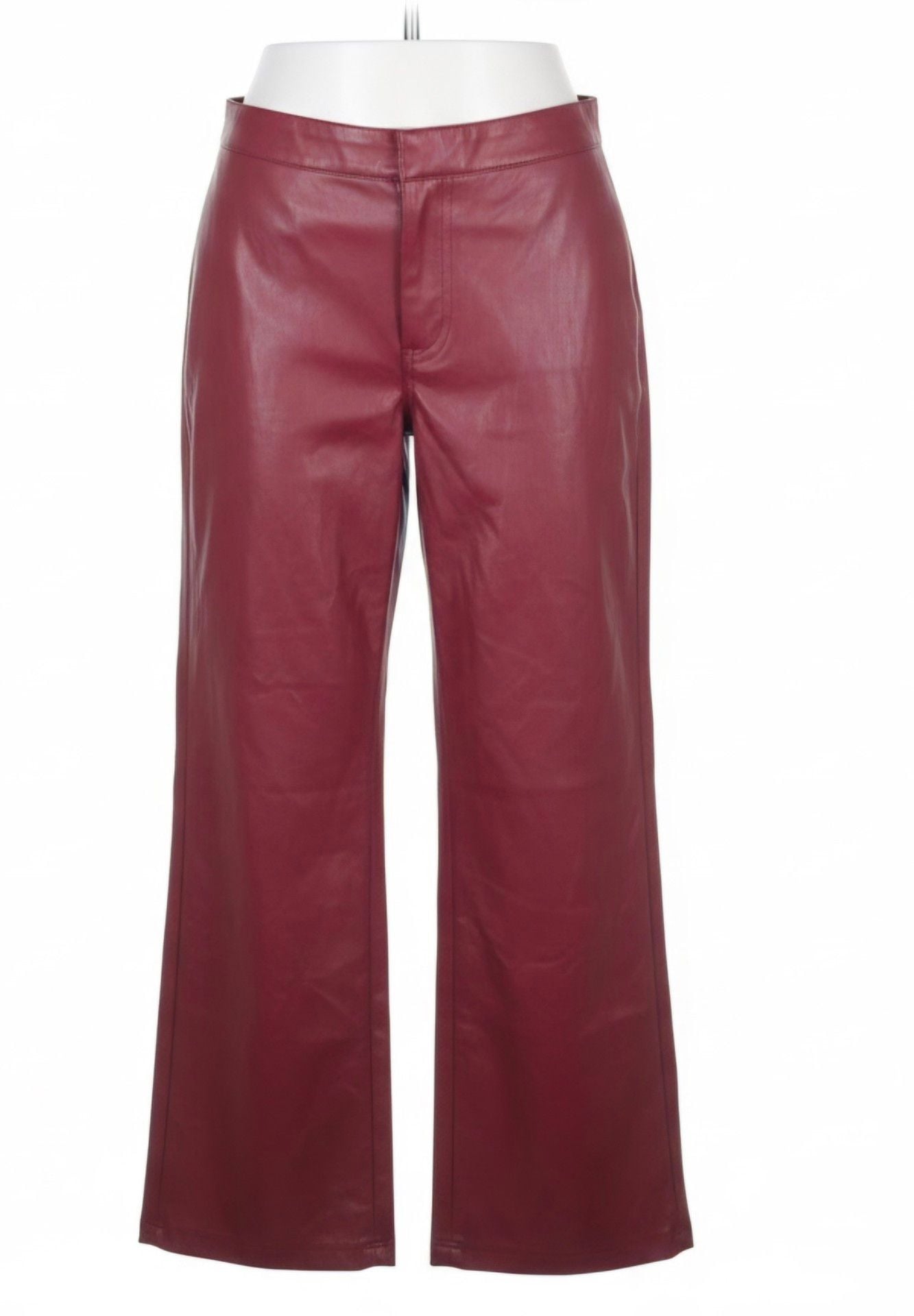 Bagatelle Faux Leather Wide Leg Pants Size L Red 2