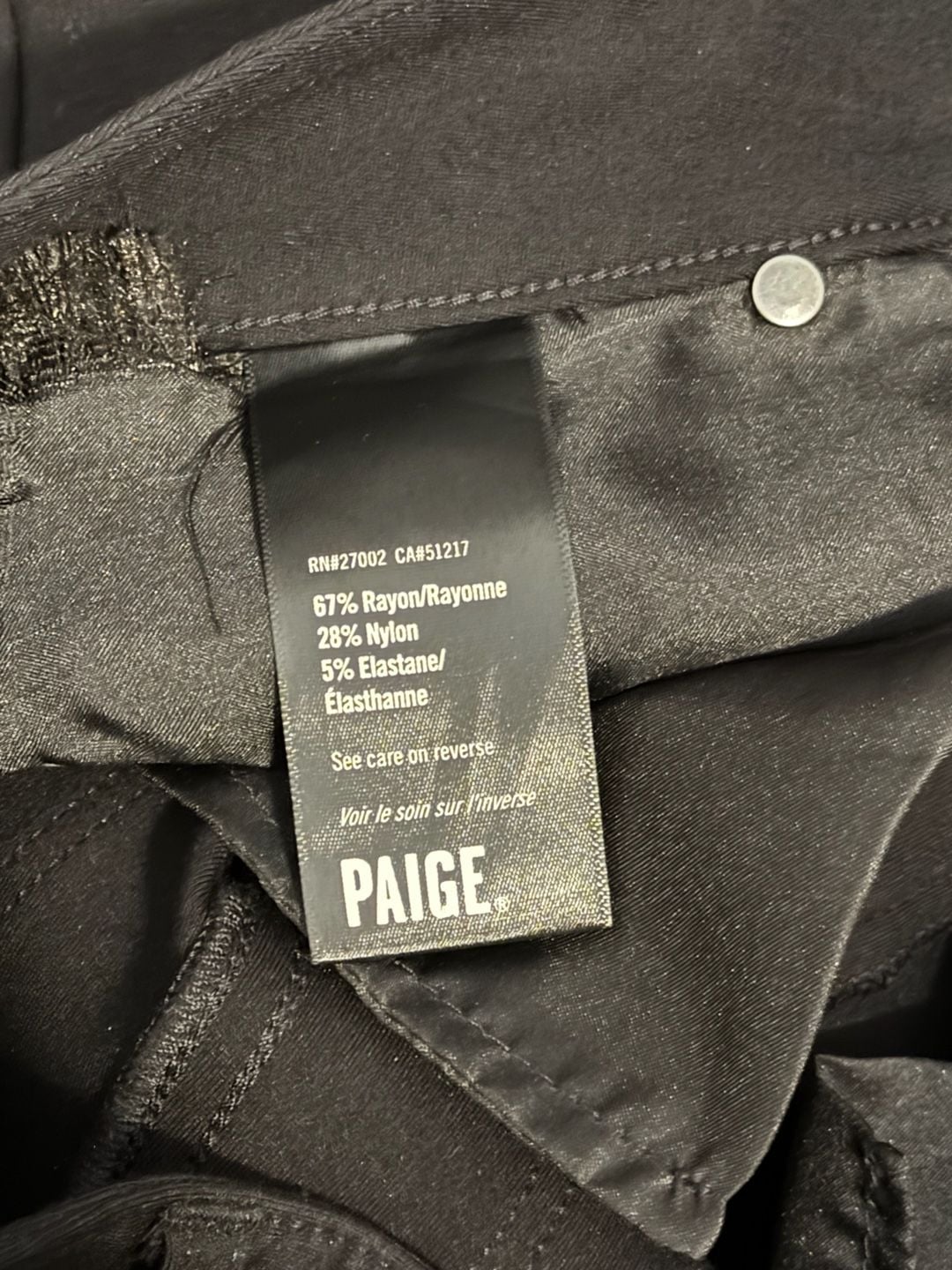 Paige Black Flare Pants Size 27 11