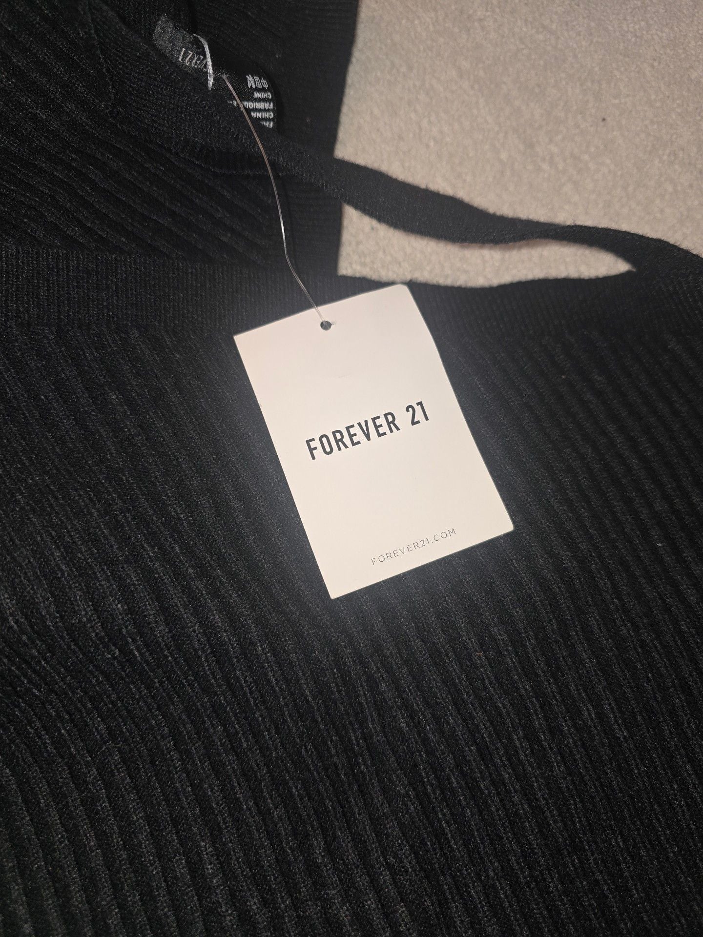 Forever 21 Ribbed Surplice Cropped Sweater Black 3
