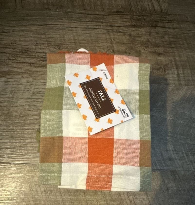 Fall Tableware Fall Dishcloth Set 12 in x 12 in 6 Pc 1