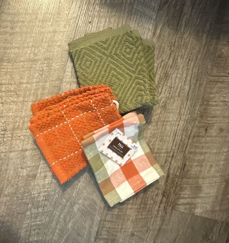 Fall Tableware Fall Dishcloth Set 12 in x 12 in 6 Pc 2