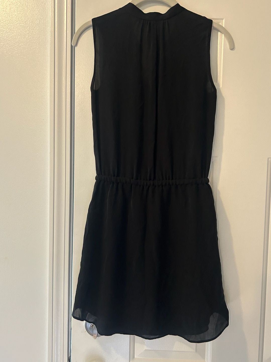 Babaton Silk Dress Size XXS Black Drawstring Waist Sleeveless 6
