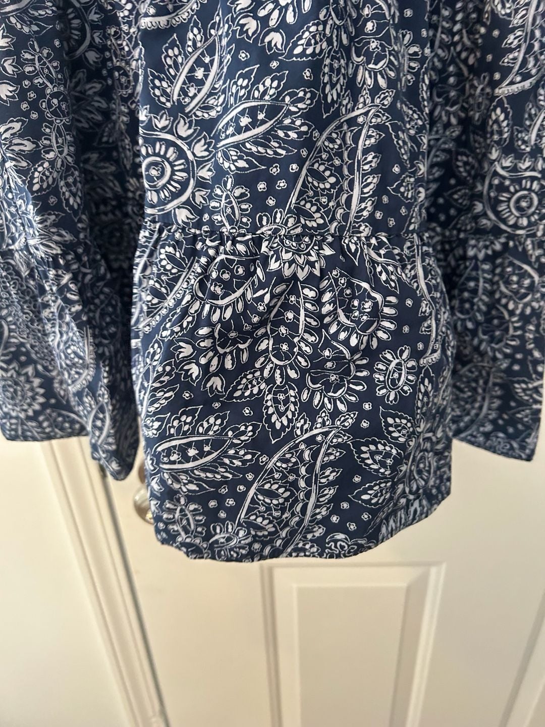 Madewell Poplin Puff-Sleeve Tiered Babydoll Dress Size 12 Paisley Garden 6