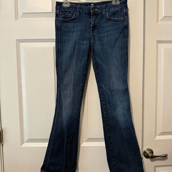 7 For All Mankind The A Pocket Bootcut Jeans Crystal Embellished Y2K Size 27