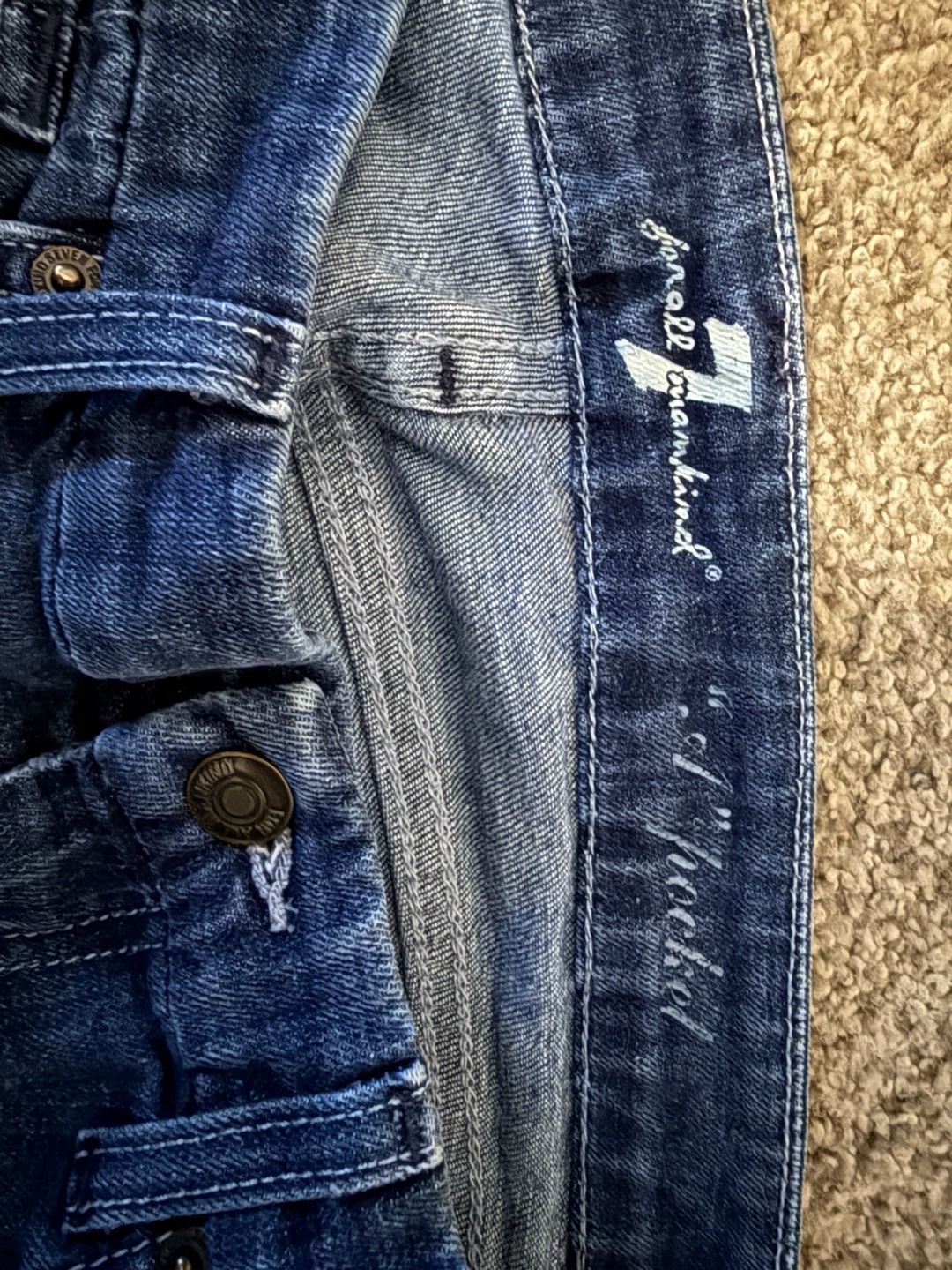 7 For All Mankind The A Pocket Bootcut Jeans Crystal Embellished Y2K Size 27 7
