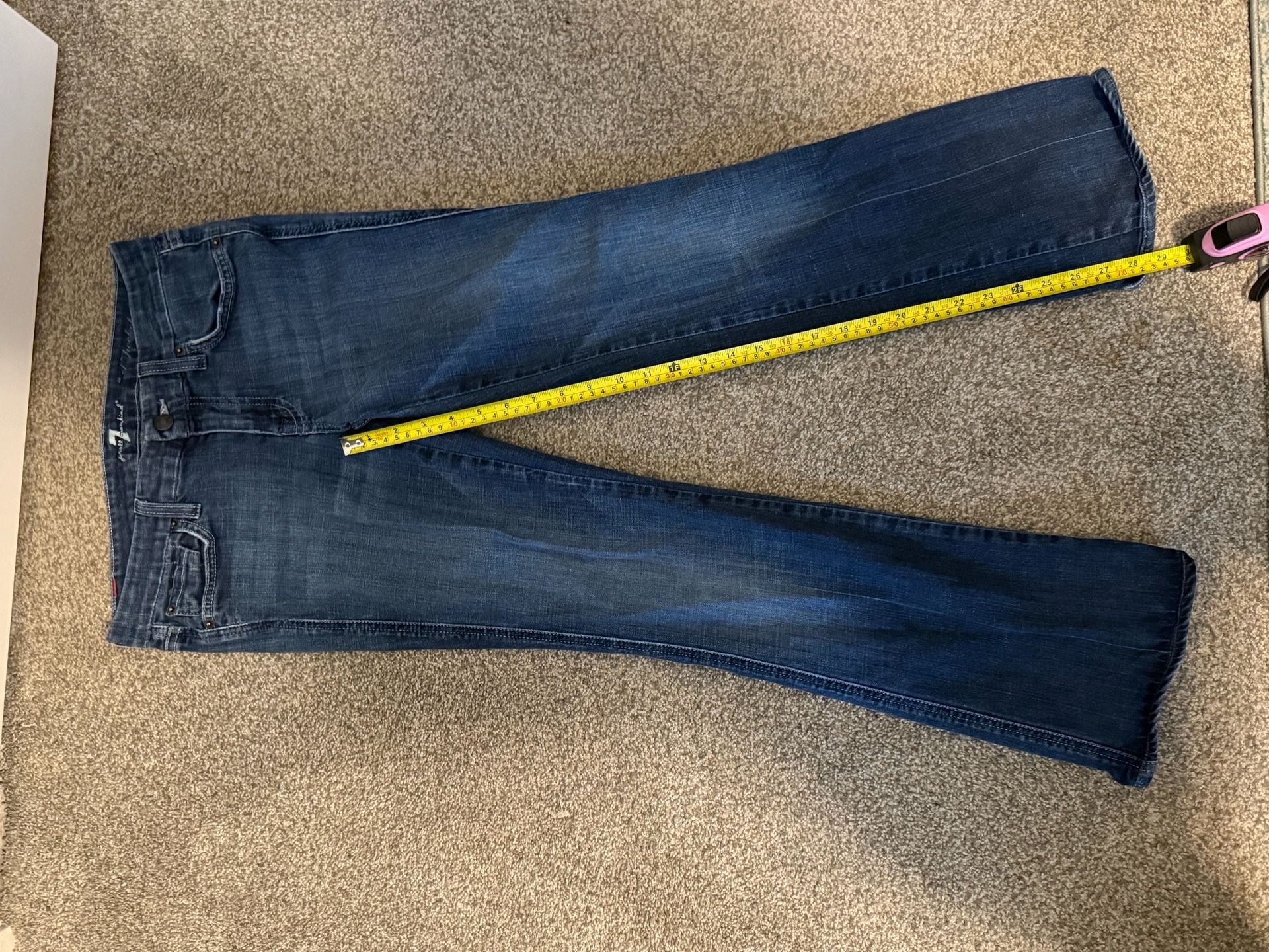7 For All Mankind The A Pocket Bootcut Jeans Crystal Embellished Y2K Size 27 8