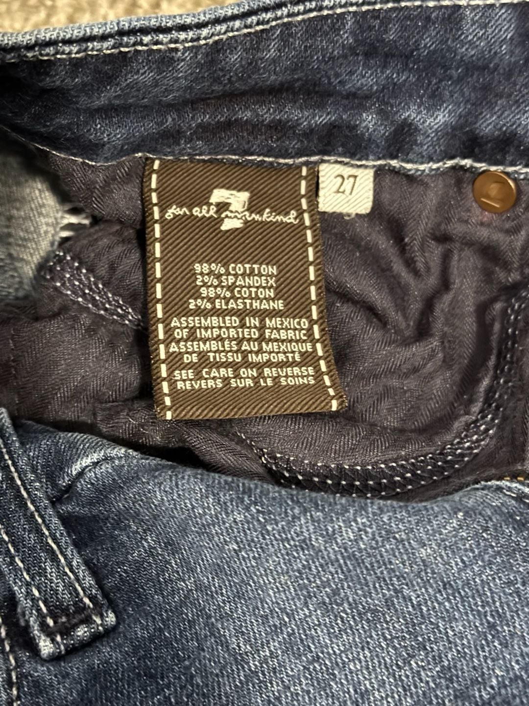 7 For All Mankind The A Pocket Bootcut Jeans Crystal Embellished Y2K Size 27 11