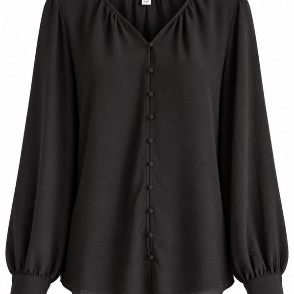 Nine West V-Neck Button Front Blouse Size XXL