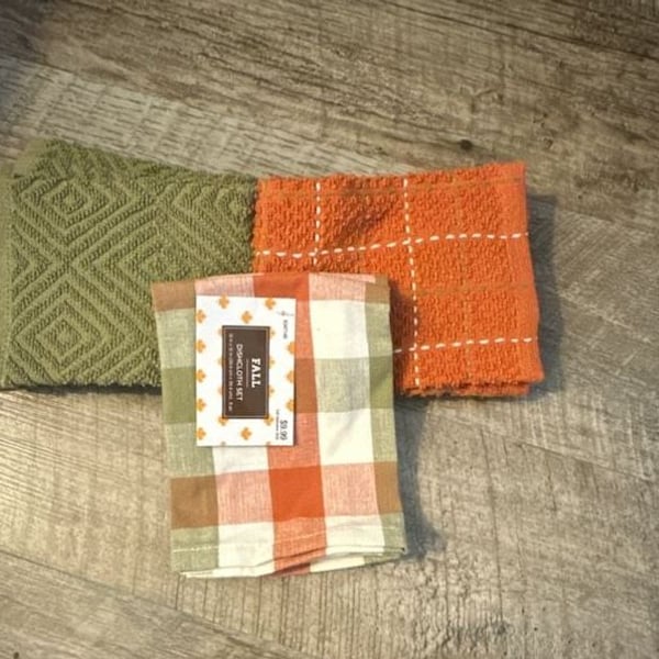 Fall Tableware Fall Dishcloth Set 12 In X 12 In 6 Pc