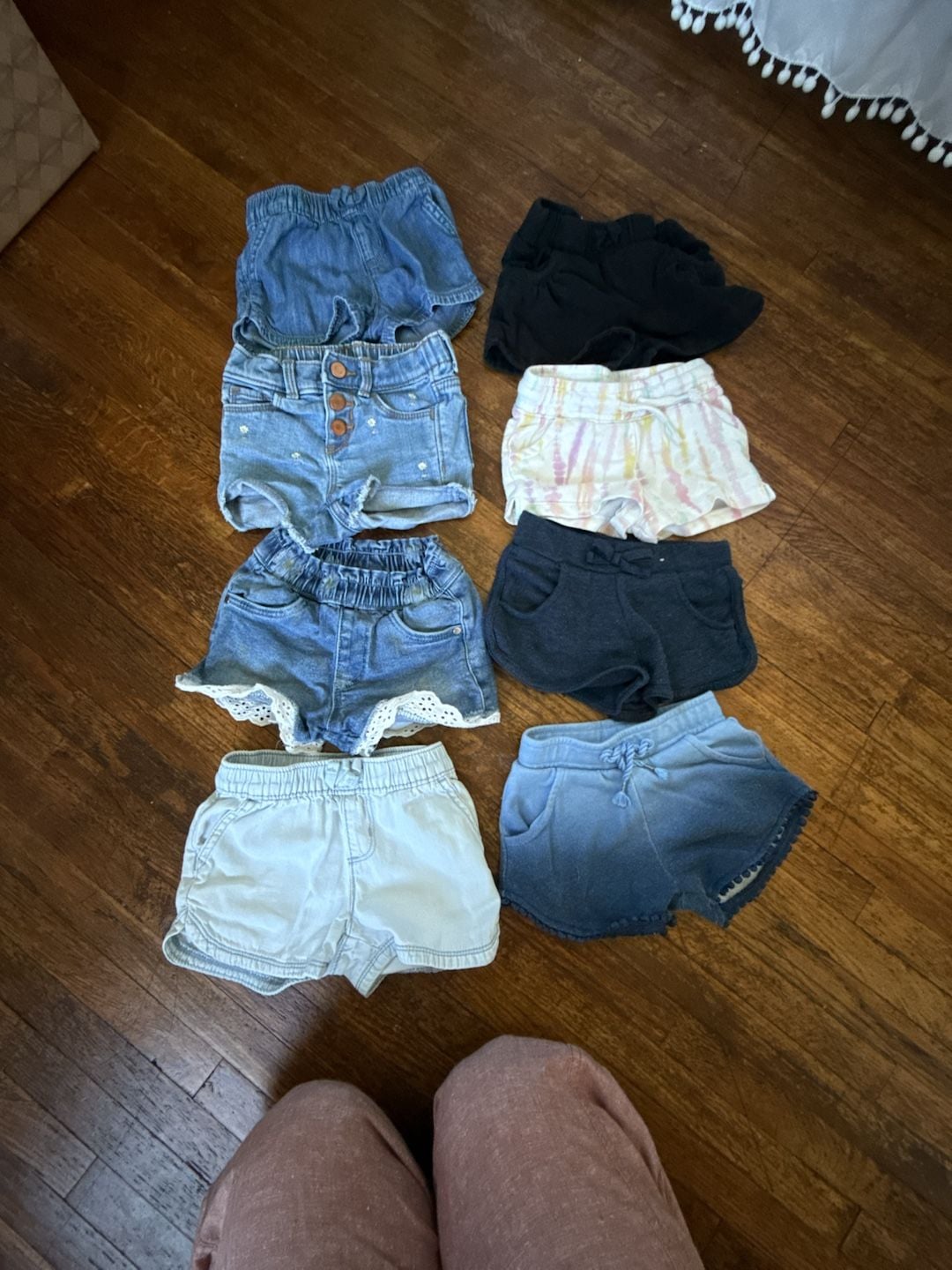 Assorted Toddler Girls Denim And Knit Shorts Bundle 8PC 1
