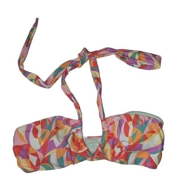 CUPSHE Halter Bikini Top Size L Multi Color Geometric NWT