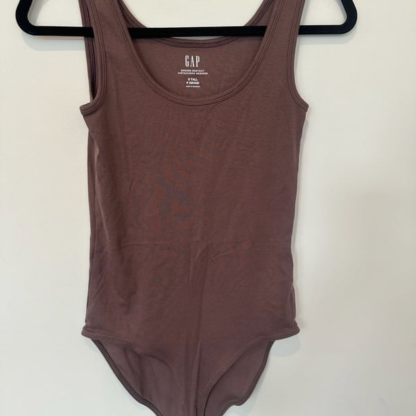 Gap Modern Bodysuit Size S Tall Brown Tank Top