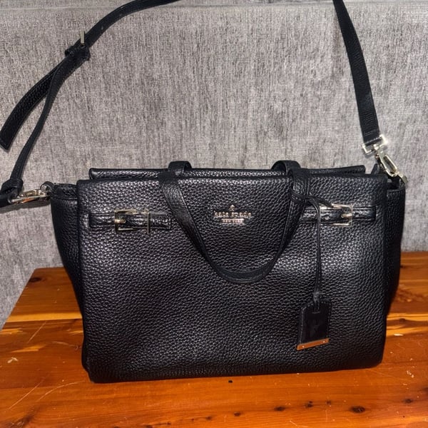 Kate Spade Holden Street Lanie Satchel Black Pebbled Leather