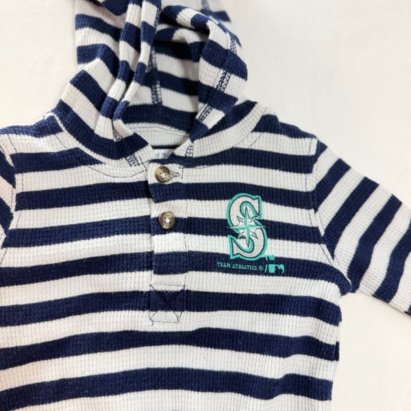 Genuine merchandise MLB Seattle Mariners Striped Hooded Bodysuit