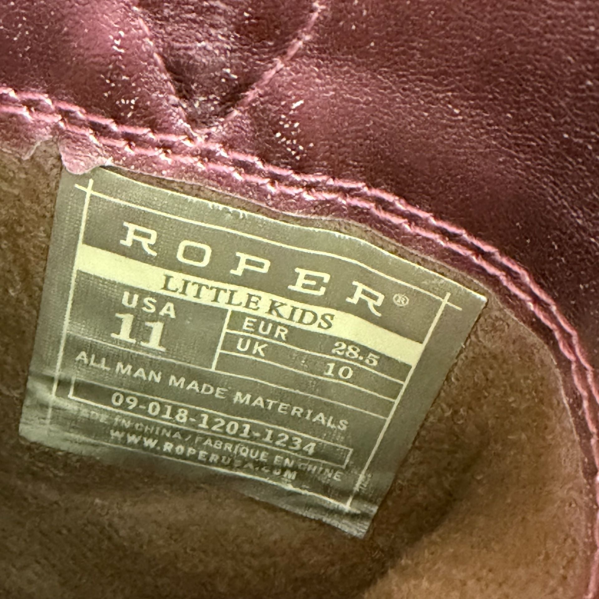 Roper Western Boots Little Girls Size 11 Light-Up Tan Pink 8
