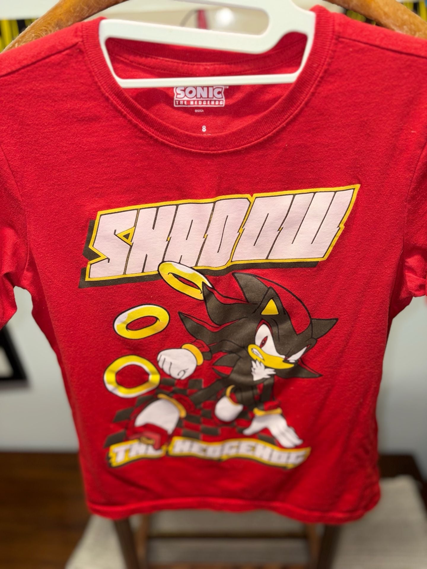 Sonic The Hedgehog Shadow The Hedgehog Graphic T-Shirt Size 8 5