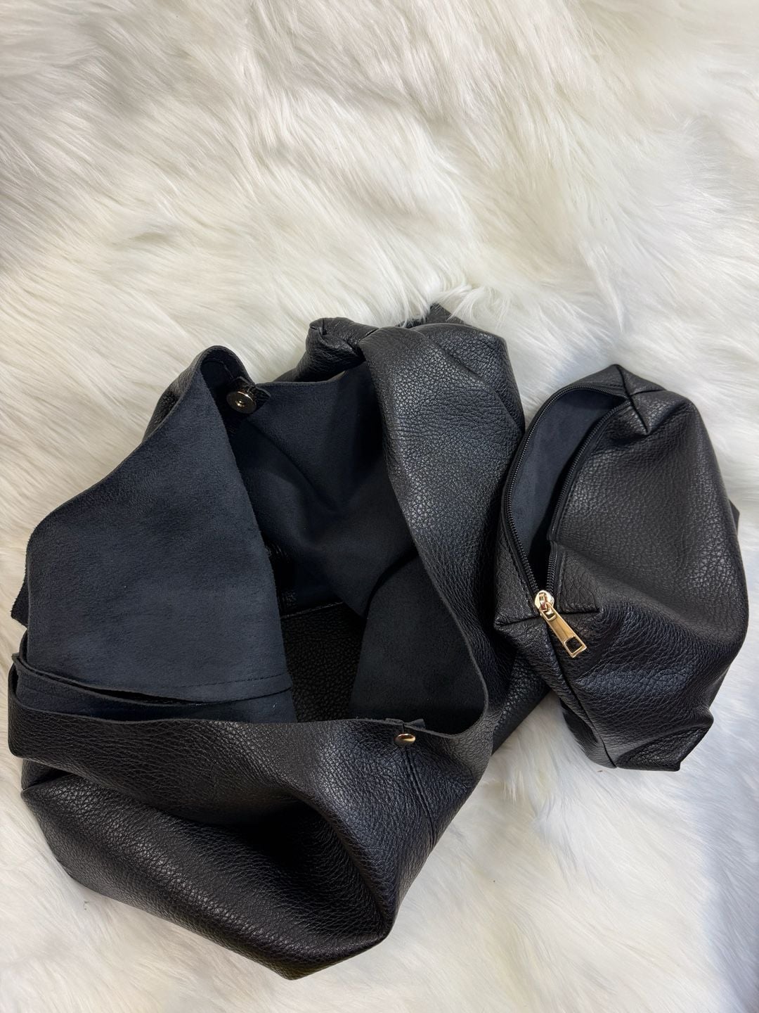 Anthropologie Love Knot Slouchy Bag Black Leather Hobo Handbag 9
