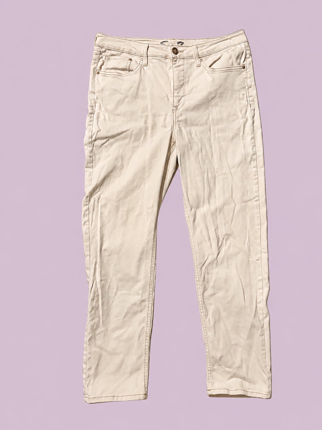 Seven7 Slim Straight Jean Size 10 Cream 2