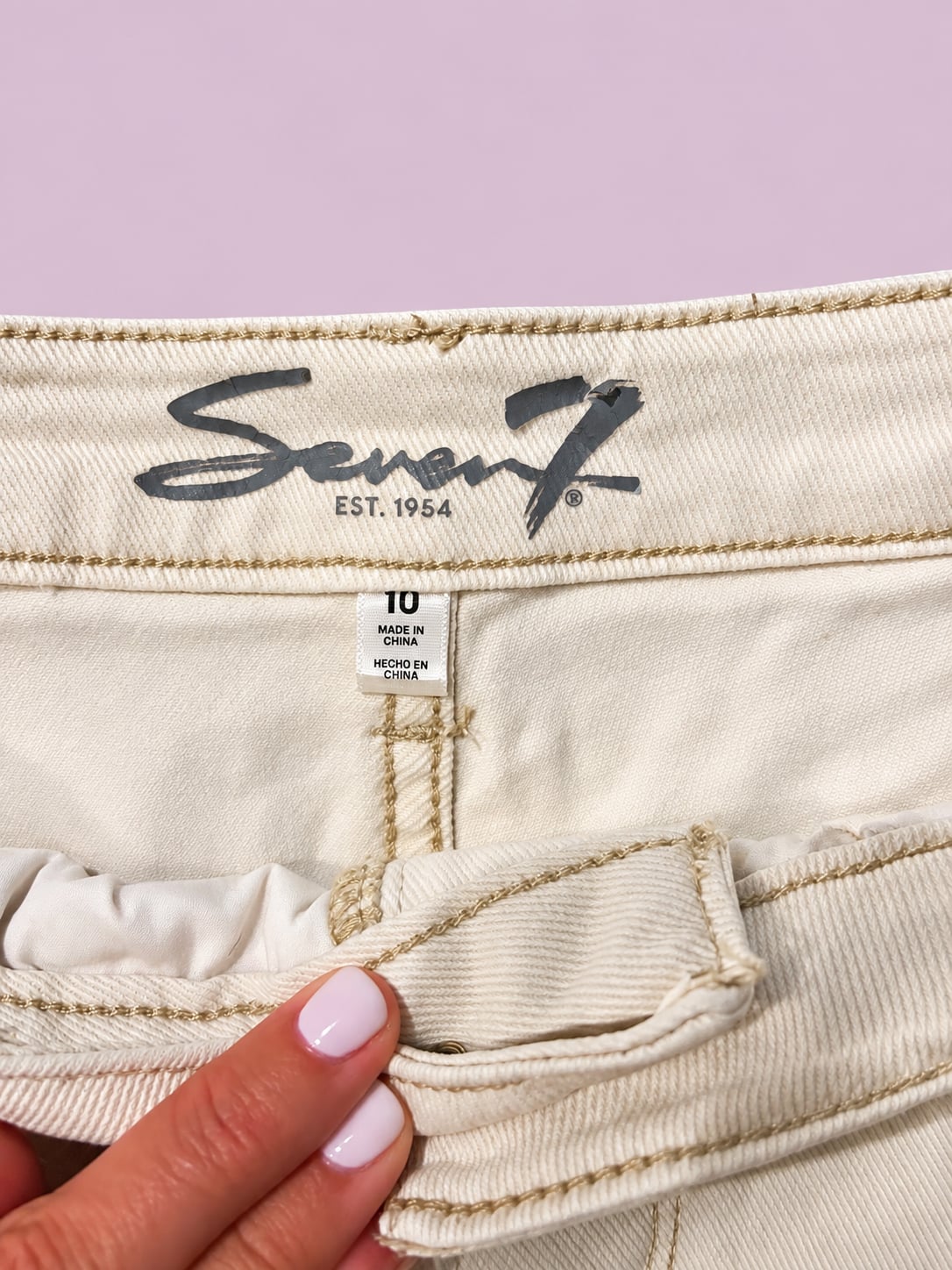 Seven7 Slim Straight Jean Size 10 Cream 4