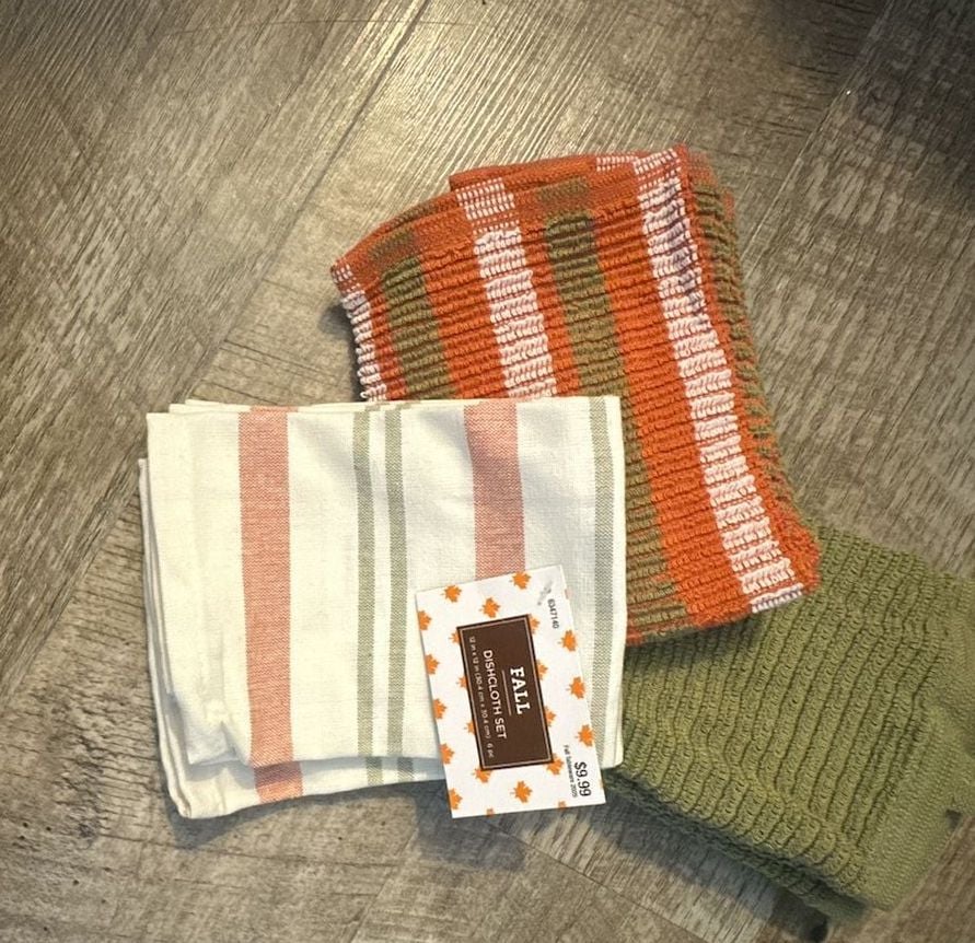 Fall Dishcloth Set 12 in x 12 in 6 Pc Striped Kitchen 1