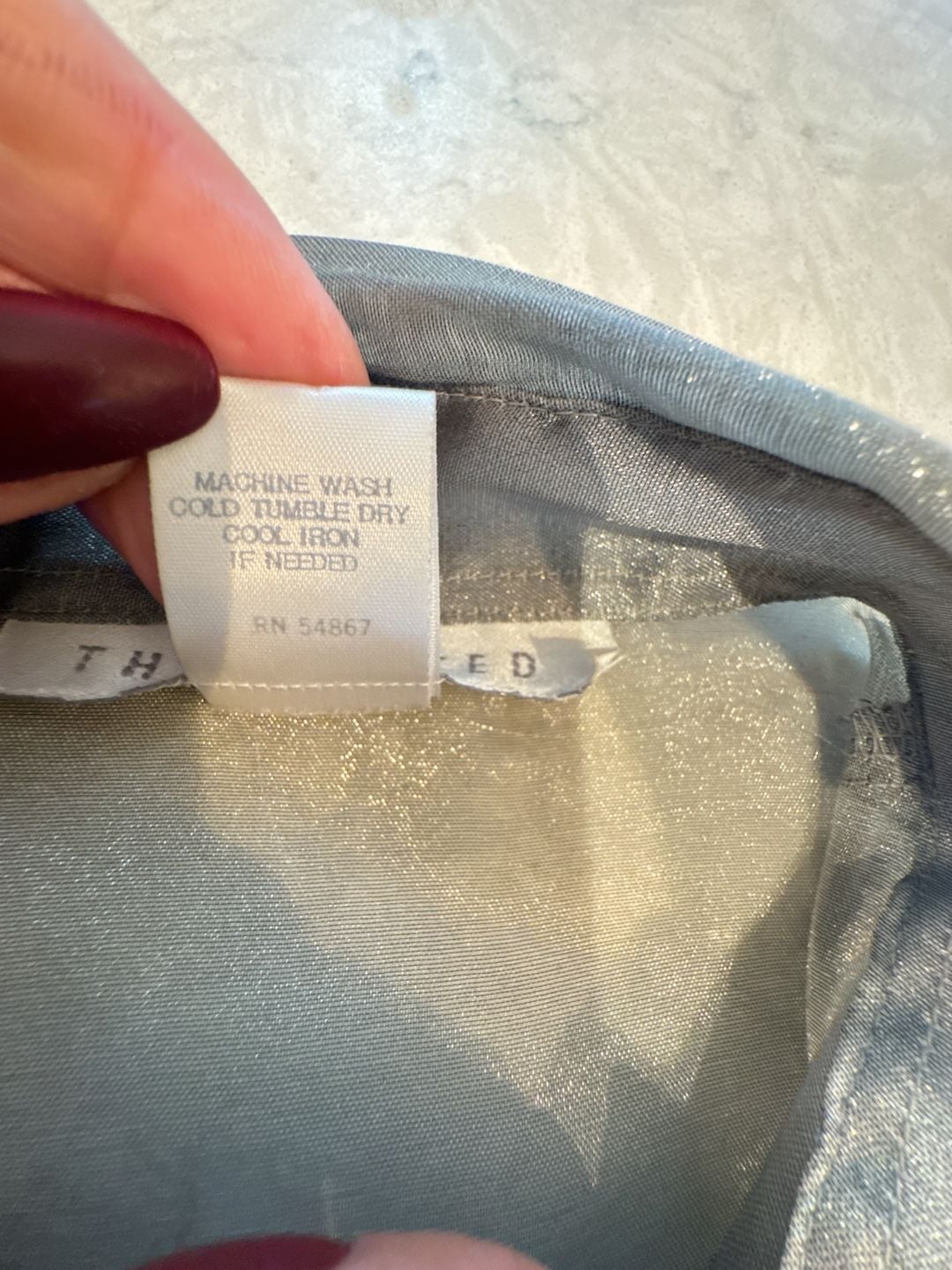 The Limited Button Down Shirt Size XS Silver Shimmer Sheer 5