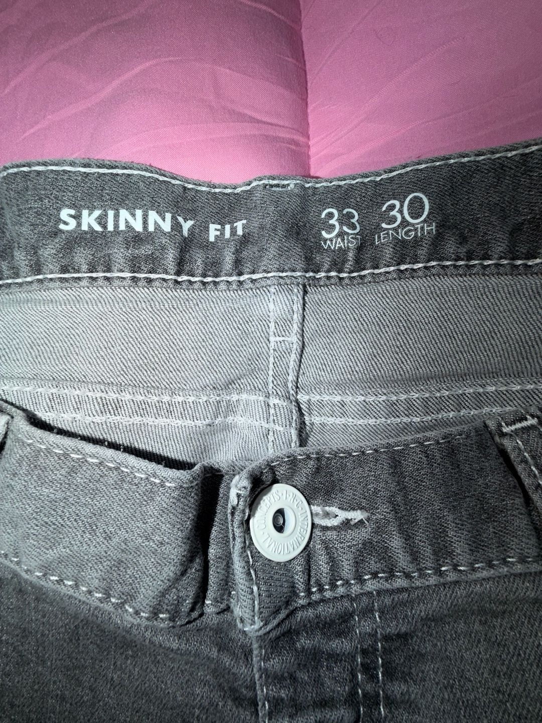 INC International Concepts Skinny Fit Jeans Size 33x30 Black wash Denim 4